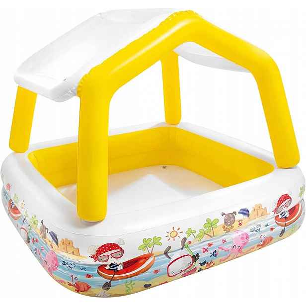 bazén Intex se slunečníkem 157x157 cm 3 plus barevný