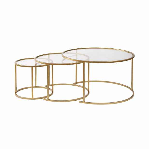 Sada konferenčních stolků Aurum Gold 80 cm, 3 ks