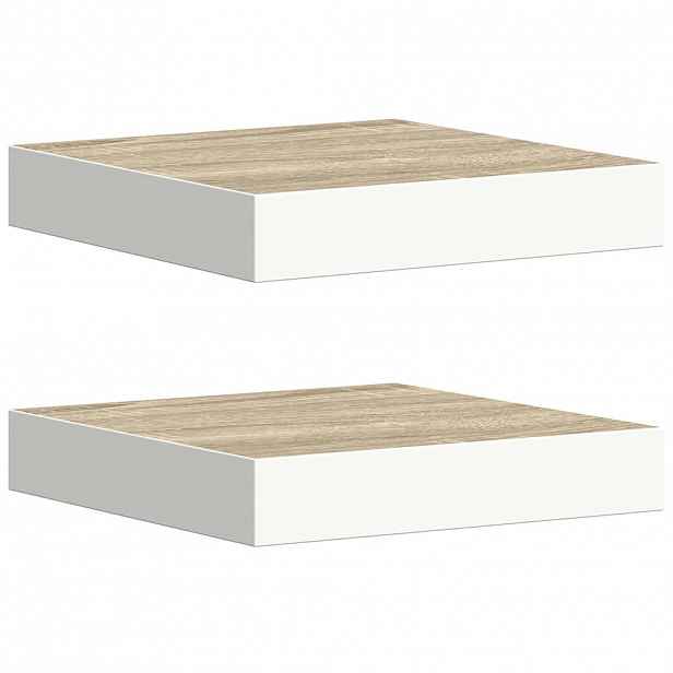 vidaXL Plovoucí nástěnné police 2 ks dub a bílé 23 x 23,5 x 3,8 cm MDF