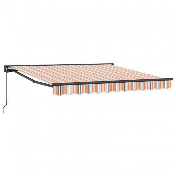 vidaXL Rám markýzy Modrá a Oranžová 350 x 250 cm