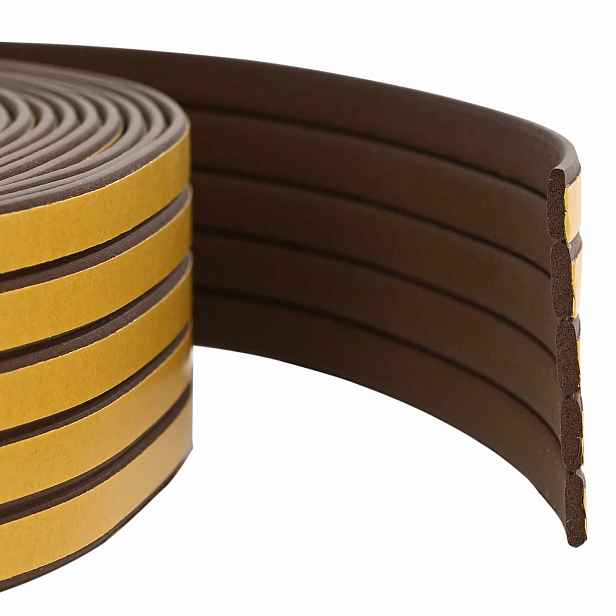 vidaXL Samolepicí okenní těsnění Hnědá 8 x 2 mm 12 m EPDM pěna
