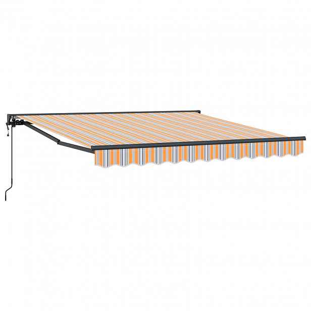 vidaXL Rám markýzy Modrá a Oranžová 350 x 250 cm