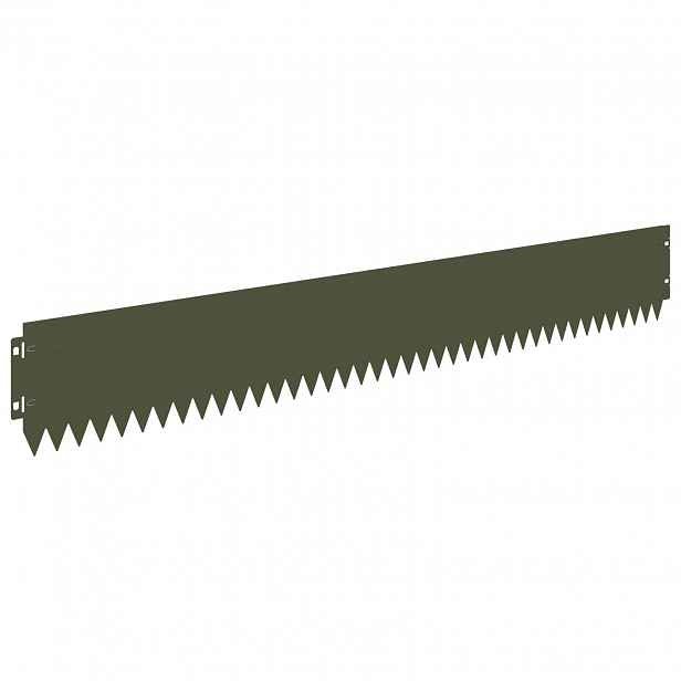 vidaXL Okraj trávníku 10 ks 103 x 15 cm Ocel Olivově zelená