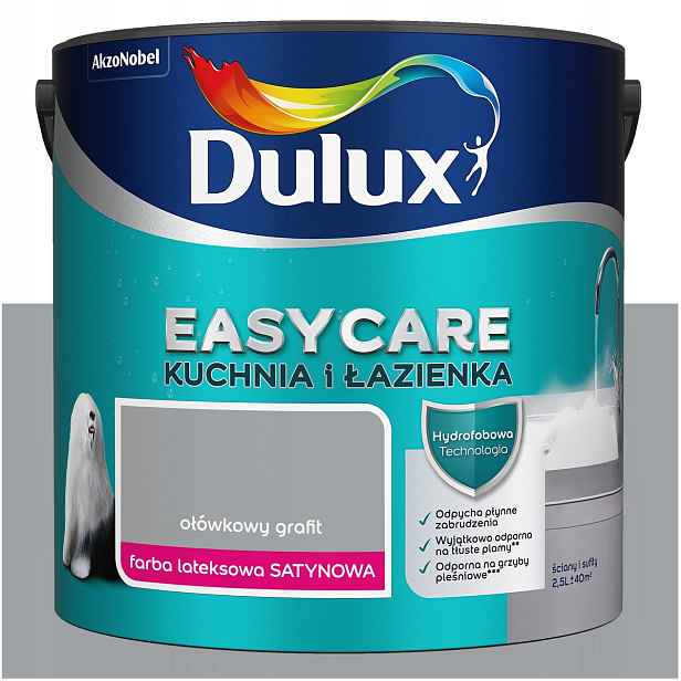 Barva na stěny Dulux EasyCare Kuchyně a koupelna Tužková Grafit 2,5L