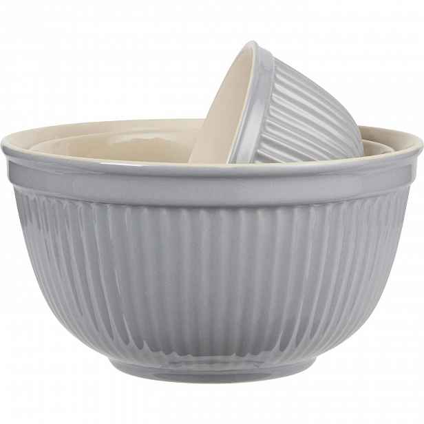 IB Laursen Šedé keramické mísy MYNTE FRENCH GREY, set 3 ks