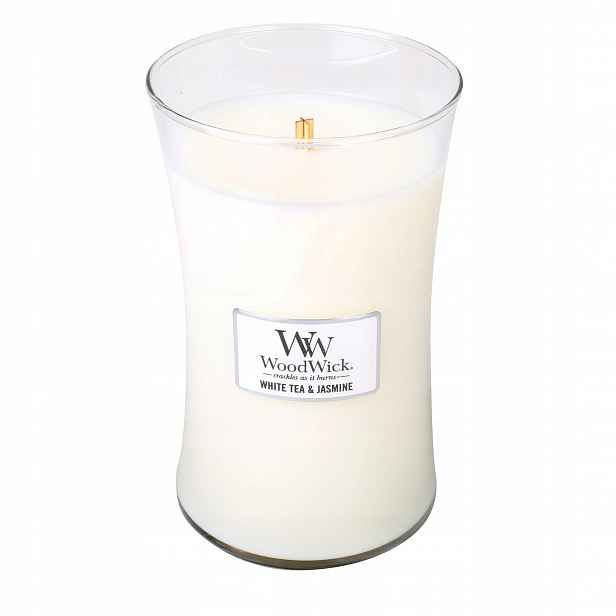 Woodwick Velká svíčka 609 g Bílý čaj a jasmín Dárek jasmínový Čaj