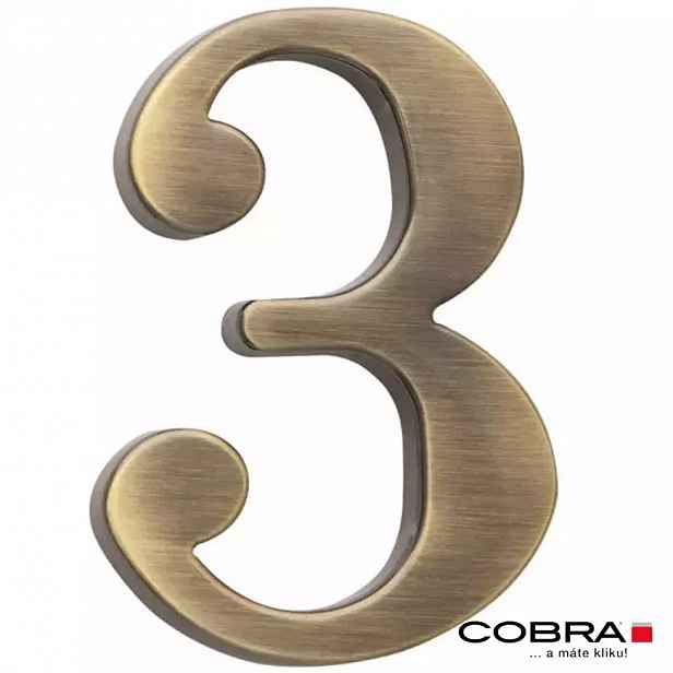Cislo 3D bronz cesany 3 - 10 cm
