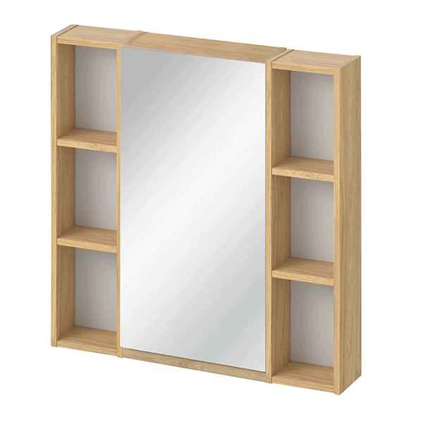 Koupelnová zrcadlová skříňka 80 cm 3v1 Cersanit Moduo dub hikora policový regál