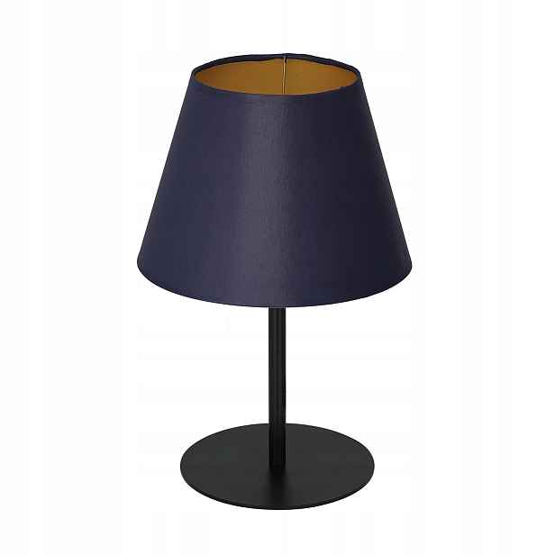 Luminex Stolní lampa Arden 33cm E27 Černá/Tmavě Modrá Stínidlo IP20