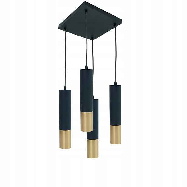 Závěsná lampa Circus 4xGU10 Černo-zlatá 110 cm IdeaLED Moderní