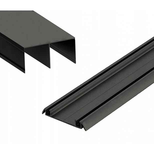 Koleje pro posuvnou skříň 150 cm horní a spodní komplet Černé