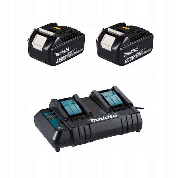 Napájecí sada Makita 2-portová nabíječka DC18SH 2 akumulátory 5Ah BL1850B