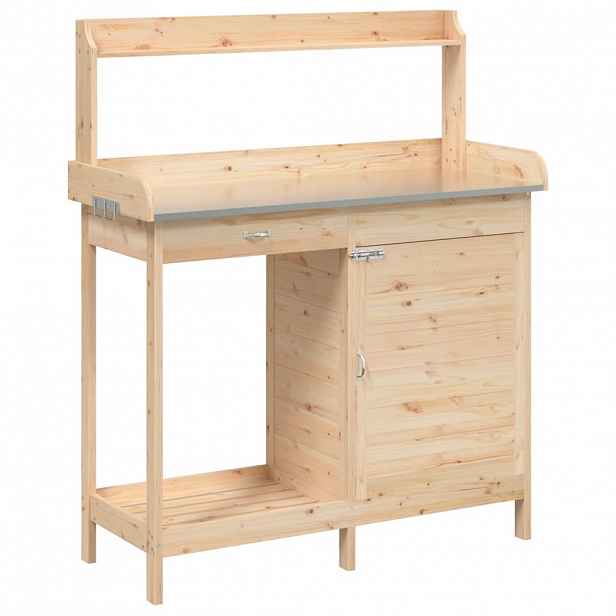 vidaXL Přesazovací stůl se skříňkou 110,5x45x124,5 cm masivní jedle