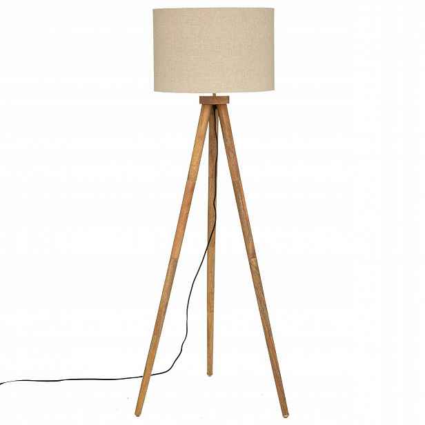 Podlahová Lampa Trojnožka Olga 60X150 CM Béžová Vysoká Dekorativní E 27