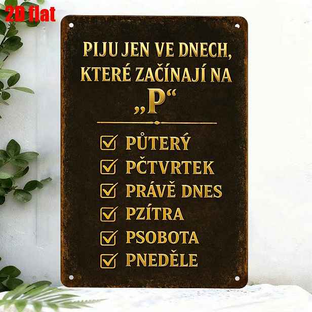 TEMU 1ks Čeští Slogan Retroiron Znak 20X30Cm Hliníkový Kovový Nástěnný Obraz Vintage Styl Dekorace pro Domov, Restauraci, Kavárnu, Bar, Garáž Vtipné