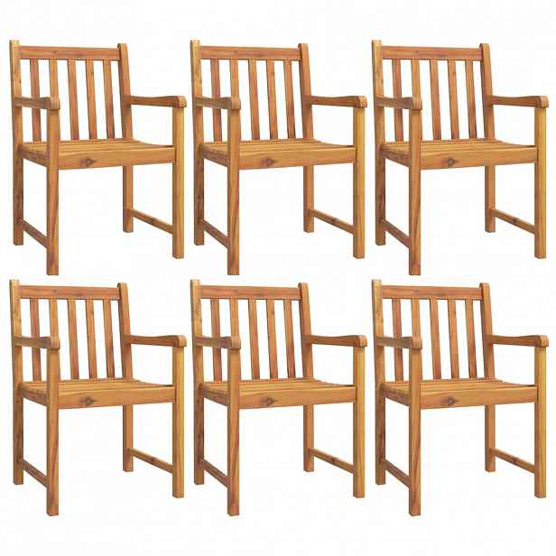 vidaXL Zahradní židle 6 ks 56 x 55,5 x 90 cm masivní akáciové dřevo