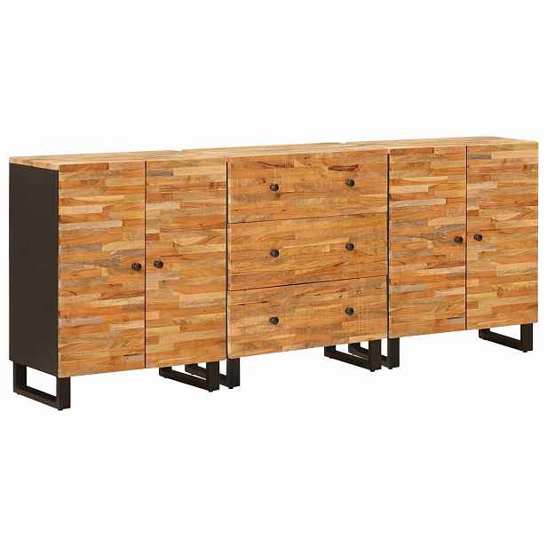 vidaXL Servírovací skříň 3 ks 60 x 33 x 75 cm Masivní mangové dřevo