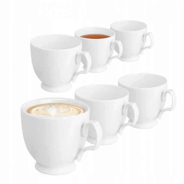 Elegantní porcelánové šálky MariaPaula Bílá 350 ml, 6 ks