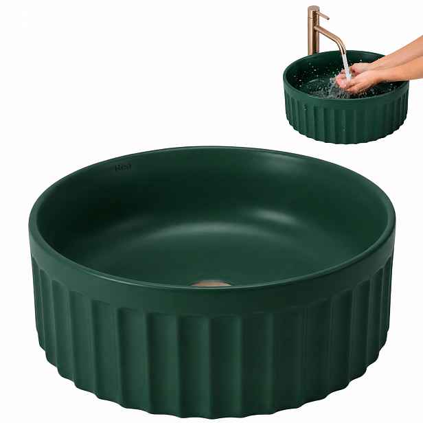 Keramická umyvadlová deska Zelená Matcha Mat 38 Cm Duo Rea