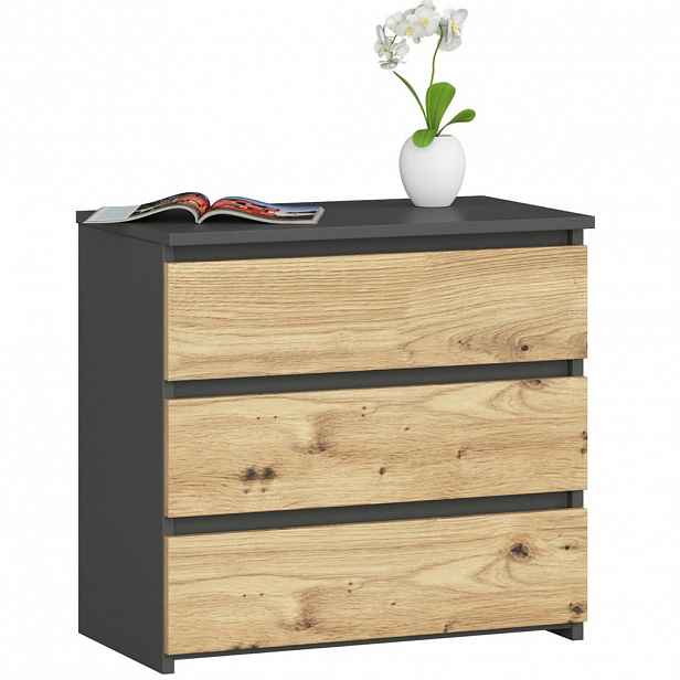 RAUMHIRSCH FURNITURE KOMODA grafitově šedá, dub Artisan 57/60/35
