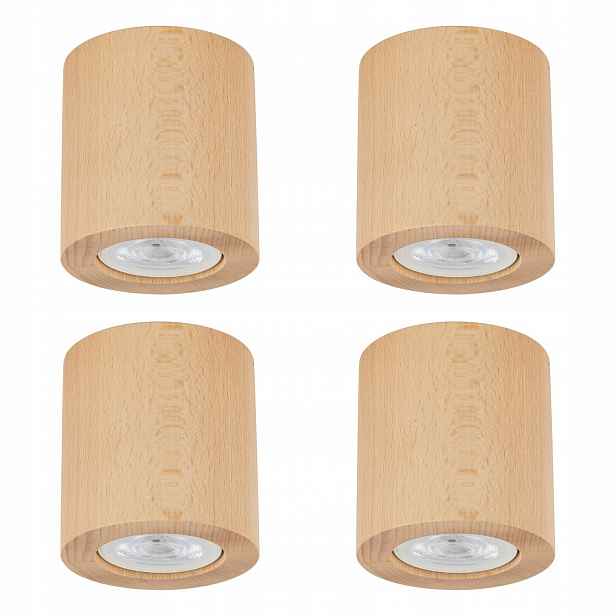 Tk Lighting Sada 4 x Spot nástěnné svítidlo Kulaté Stropní Svítidlo Hnědé Eve Moderní