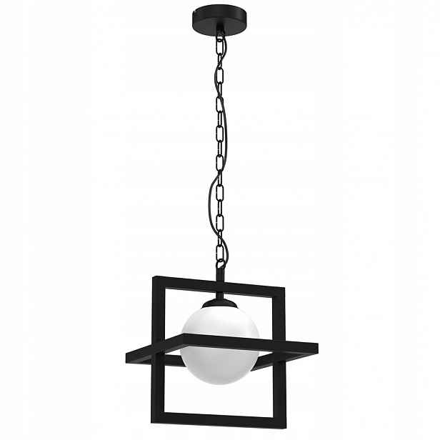 Závěsná lampa Diego Černé skleněné stínítko 1xE14 25x90 cm Stropní svítidlo Dům