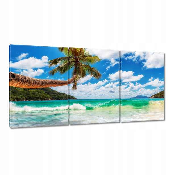 Obraz 120x60 Rajská pláž s palmou