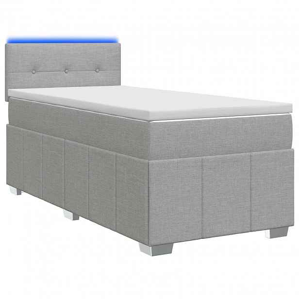 vidaXL Postel boxspring s matrací Světle šedá 80 x 200 cm Textil