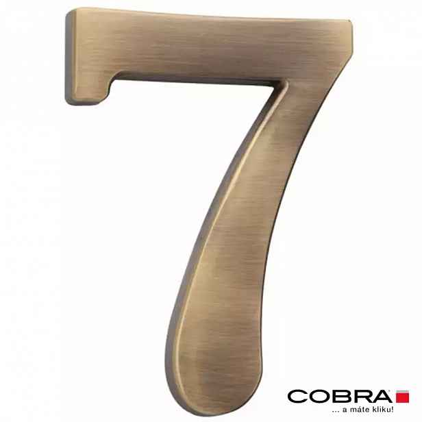 Cislo 3D bronz cesany 7  - 10 cm