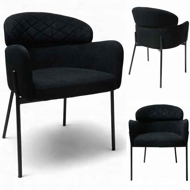 Křeslo Detroit Černé Curio Moderní Křeslo Obývací Pokoj Kuchyně Loft Glamour