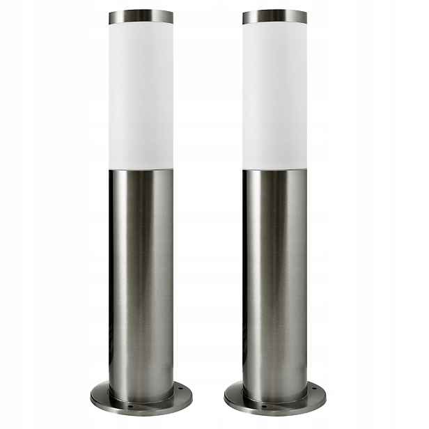 Sada 2x venkovní zahradní stojací lampa, nízká, stříbrná, moderní, 45 cm