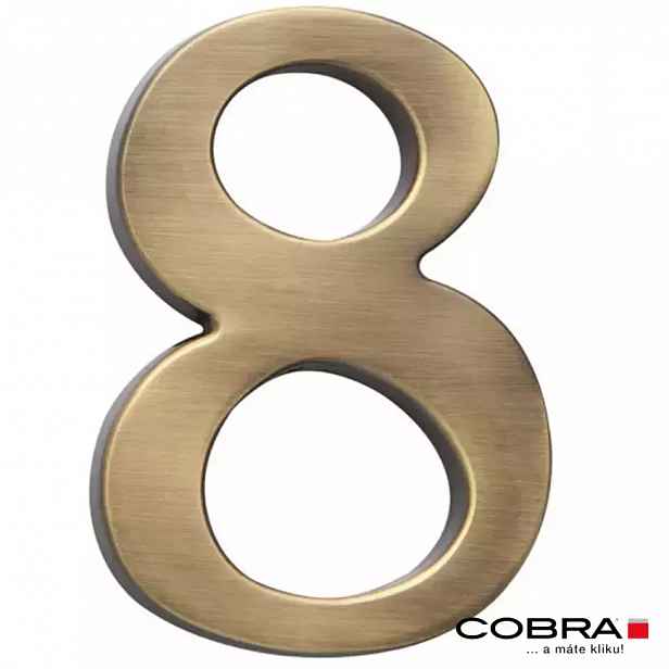 Cislo 3D bronz cesany 8 - 10 cm