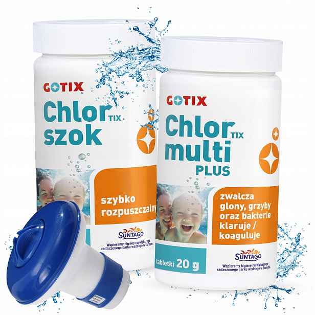 Granule Chlortix Tix Šok 1 Kg Chlortix Multi Blue Dávkovač Do Bazénu