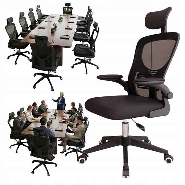 Kancelářská otočná židle ergonomická konferenční síťka pro podporu krku