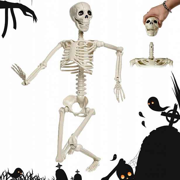 Kostra Na Halloween 94 CM Pohyblivé Končetiny Dekorace Dům A Zahrada Dárek