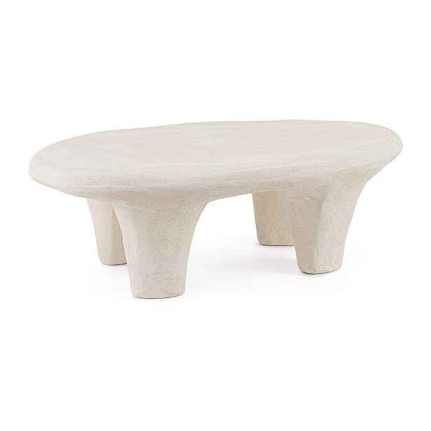 Krémový konferenční stolek z polyresinu 62x102 cm Albin – Bizzotto