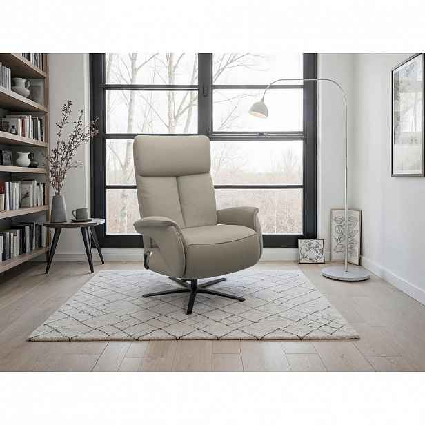Sit & More RELAXAČNÍ KŘESLO, kůže, šedá
