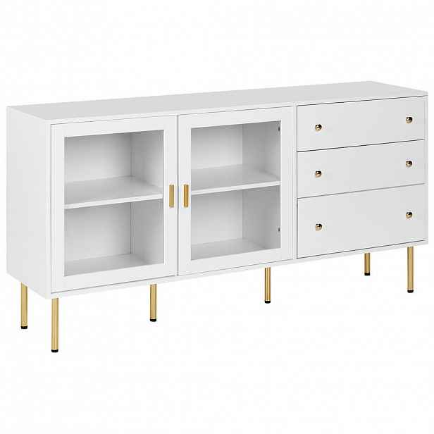 Beliani SIDEBOARD se skleněnými dveřmi 160 cm Bílý Milora