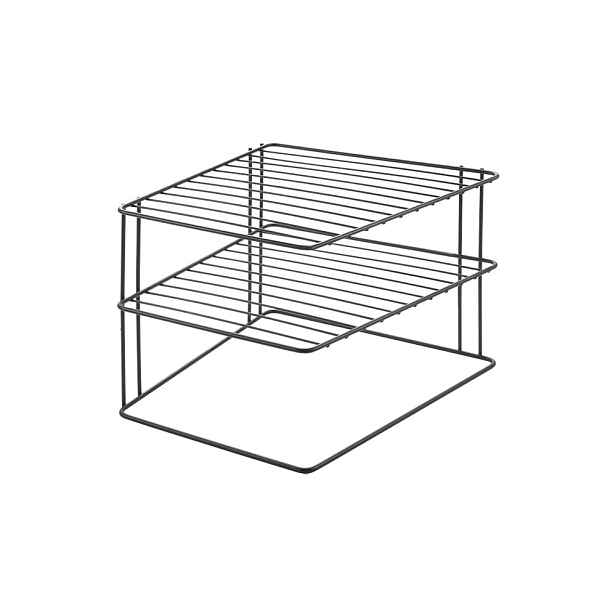 Černá přídavná polička z nerezové oceli 25x25 cm Palio – Metaltex