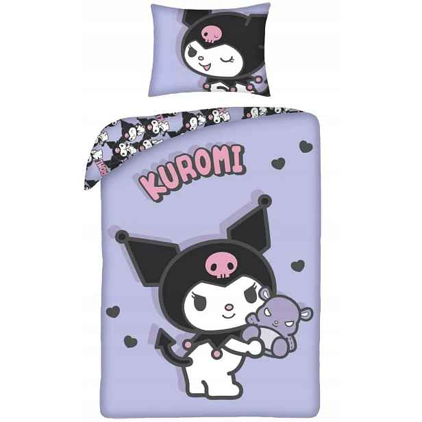 Ložní povlečení z mikrovlákna Kuromi Purple Love