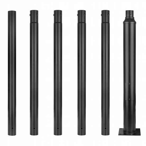 Osvětlovací sloupek Ø76 mm 22x22 cm silniční stožár 6 m Pouliční Lampa Revize