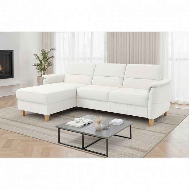 Sit & More ROHOVÁ SEDAČKA, kůže, textil, bílá