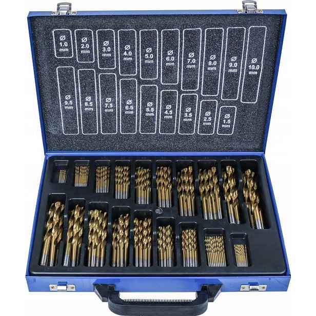 Titanové vrtáky 1-10 mm, 170 ks