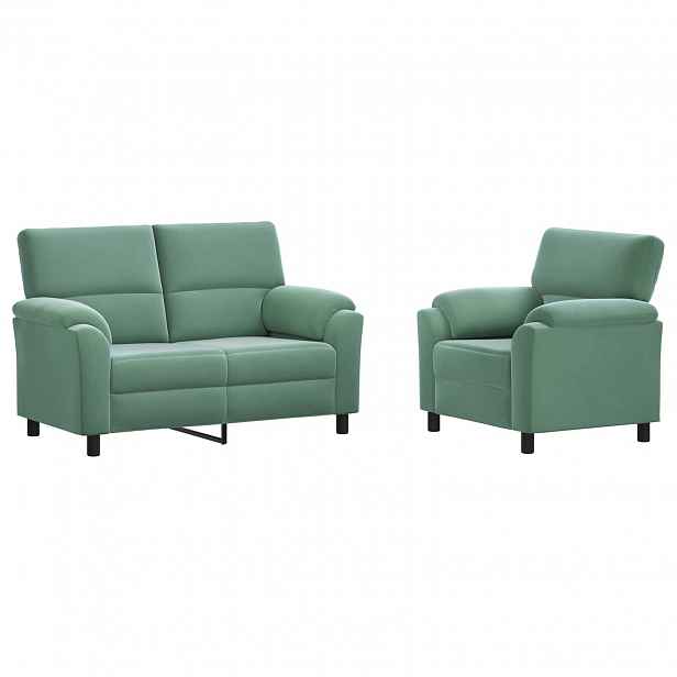 vidaXL Set pohovek 2 pcs Mořská zelená Samet
