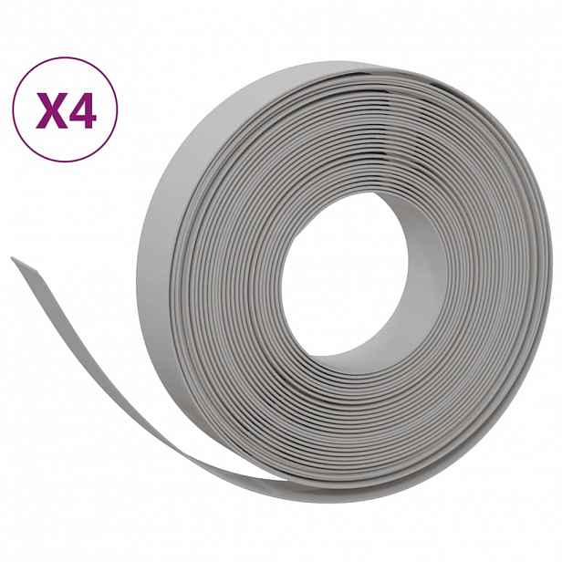 vidaXL Travní lemy 4 ks šedé 10 m 10 cm polyethylen