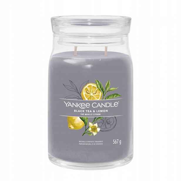 Yankee Candle Signature Black Tea and Lemon velká vonná svíčka 567 g