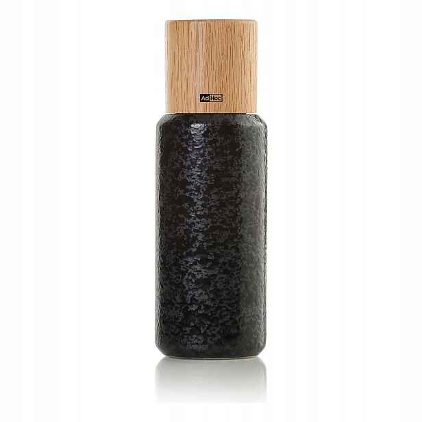 Adhoc Mlýnek na sůl nebo pepř jasan/keramika Yara, 18 cm, černá