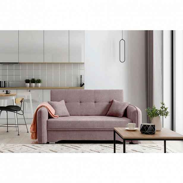MID.YOU ROZKLÁDACÍ POHOVKA, textil, růžová