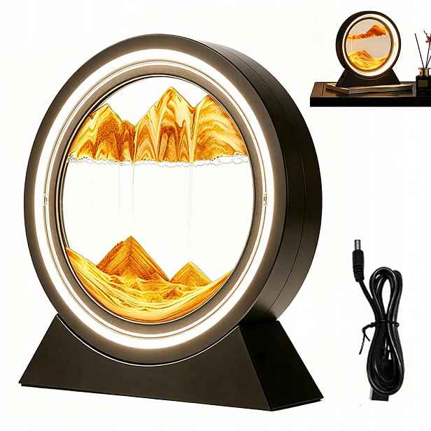 Pohyblivé 3D Pískové Obrazy Přesýpací Hodiny Deep Sea Sandscape Led Stolní Lampa