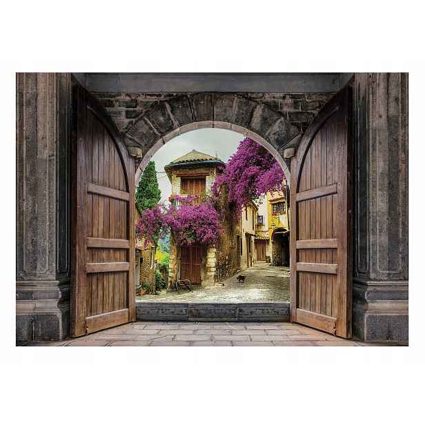 Fototapeta Okno 3D Ulička Řecko Obývací pokoj 254x184